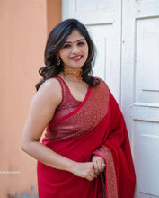 Load image into Gallery viewer, Kala Niketan Himanshi Khurana Soft Silk Sari With Attached Blouse - 9 Colors Available

