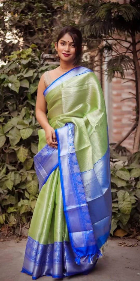 Kala Niketan Green-Blue Beautiful Rich Pallu And Jacquard Saree