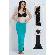 Load image into Gallery viewer, Women Saree Shapewear with Side Slit - Firozi Colour (Fish Cut Petticoat)
