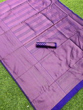 Load image into Gallery viewer, Royal Purple Zari Woven Kanjivaram Saree - Special Wedding Edition
