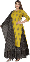 Load image into Gallery viewer, Celebrity Style Designer Rayon Kurta with Sharara and Duppata (S To 7XL Size Available)
