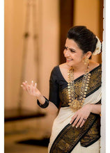 Load image into Gallery viewer, Kala Niketan Off White Kanjivaram Silk Saree - 3 Colors Available
