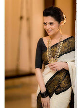 Load image into Gallery viewer, Kala Niketan Off White Kanjivaram Silk Saree - 3 Colors Available
