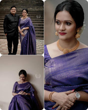 Load image into Gallery viewer, Kala Niketan Hima Archaic Traditional Kanchi Soft Silk Sari With Attached Blouse
