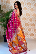 Load image into Gallery viewer, Kala Niketan Purple Smooth Silk Saree With Golden Zari Rich Pallu
