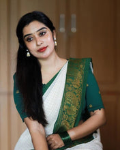 Load image into Gallery viewer, Kala Niketan Off White Kanjivaram Silk Saree - 3 Colors Available

