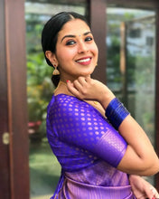 Load image into Gallery viewer, Royal Purple Zari Woven Kanjivaram Saree - Special Wedding Edition
