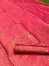 Load image into Gallery viewer, TOMETO RED SAREE WITH COPPER ZARI WEAVING
