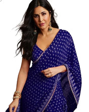 Load image into Gallery viewer, Katrina kaif Designer Crochet Sequence Georgette Saree - 8 Colors Available
