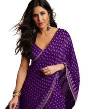 Load image into Gallery viewer, Katrina kaif Designer Crochet Sequence Georgette Saree - 8 Colors Available
