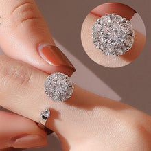 Load image into Gallery viewer, Crystal Flower Rotating Adjustable Finger Ring

