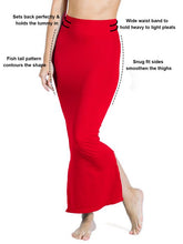 Load image into Gallery viewer, Women Saree Shapewear with Side Slit in Red (Fish Cut Petticoat)
