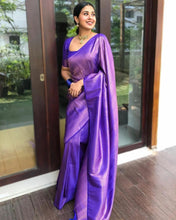 Load image into Gallery viewer, Royal Purple Zari Woven Kanjivaram Saree - Special Wedding Edition
