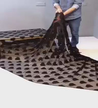 Load and play video in Gallery viewer, Bollywood Latest Fashion Black Color Glamorous Sequence Diamond Georgette Sarees
