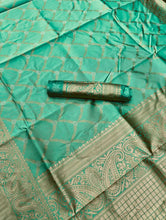 Load image into Gallery viewer, Alia Bhatt Designer Latesh Fashion Green Soft Silk  Saree
