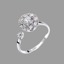 Load image into Gallery viewer, Crystal Flower Rotating Adjustable Finger Ring
