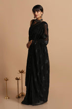 Load image into Gallery viewer, Bollywood Latest Fashion Black Color Glamorous Sequence Diamond Georgette Sarees
