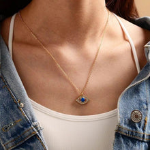 Load image into Gallery viewer, Lovely Gold Plated Blue Evil Eye Pendant Chain
