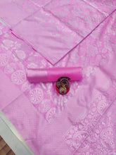 Load image into Gallery viewer, Stylish Pink Soft Banarasi Silk Saree with Unique white Blouse Piece
