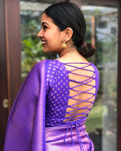 Load image into Gallery viewer, Royal Purple Zari Woven Kanjivaram Saree - Special Wedding Edition
