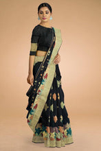 Load image into Gallery viewer, Kala Niketan Spring Flowers Multi Colored Partywear Designer Pure Silk Saree
