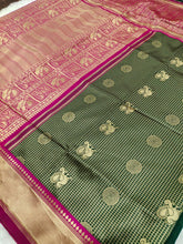 Load image into Gallery viewer, Wedding &amp; Festival Special Fern Green Jacquard Work Lichi Silk Saree
