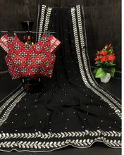 Load image into Gallery viewer, Bollywood Women&#39;s Sequined Embroidered Georgette Fancy Saree With Blouse Piece
