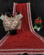 Load image into Gallery viewer, Bollywood Women&#39;s Sequined Embroidered Georgette Fancy Saree With Blouse Piece
