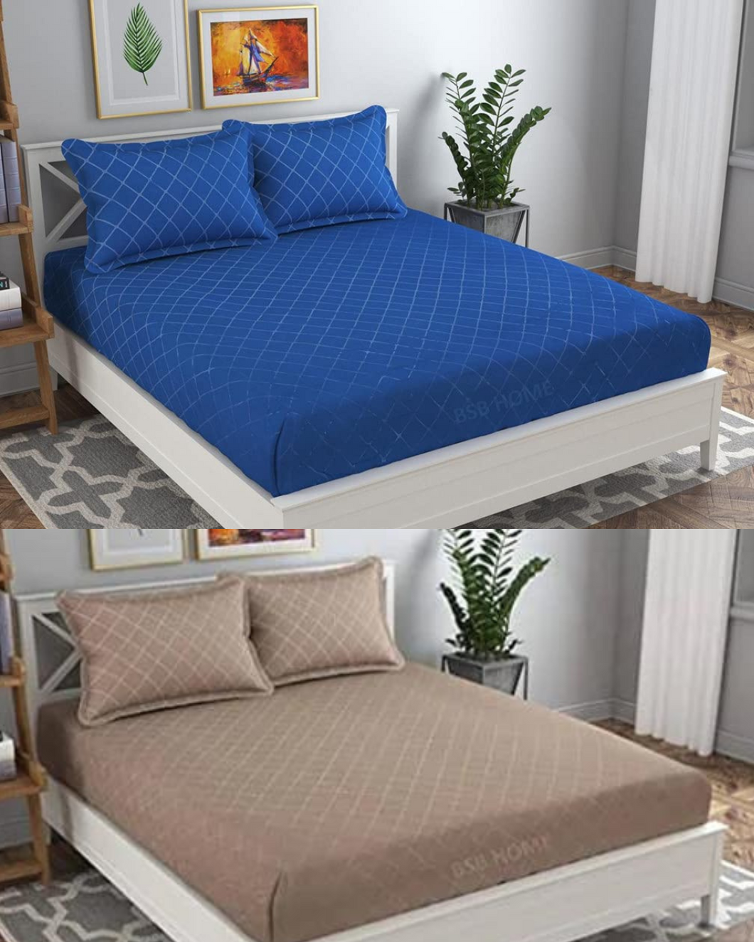Premium Elastic Fitted Double Bedsheet (Buy 1 Get 1 Free)