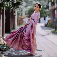 Load image into Gallery viewer, PINK CITY ARCHAIC TRADITIONAL KANCHI SOFT SILK SARI WITH ATTACHED BLOUSE
