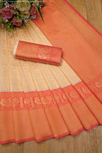 Load image into Gallery viewer, Kala Niketan Soft Silk White and Red Color Designer Paert Wear Saree
