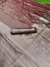 Load image into Gallery viewer, SUPER SOFT SILK SAREE WITH RICH PALLU IN MAROON COLOR WITH SILVER ZARI WEAVING
