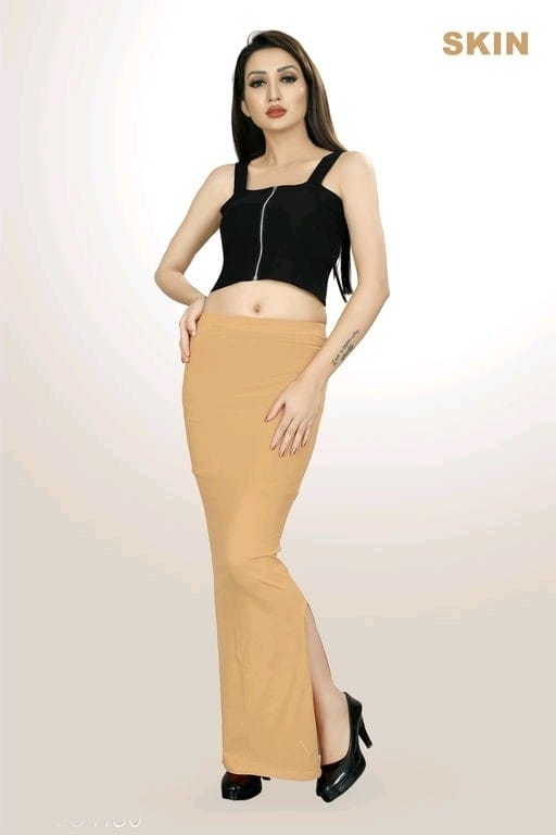Women Saree Shapewear with Side Slit - Skin Colour (Fish Cut Petticoat)